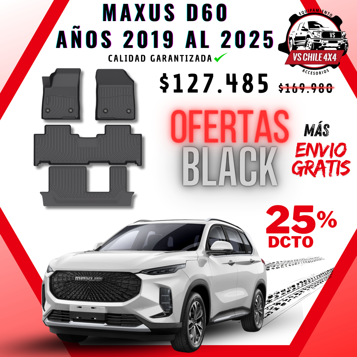 Pisos Calce Perfecto Maxus D60 SUV 3 Corridas (2019 - 2025)