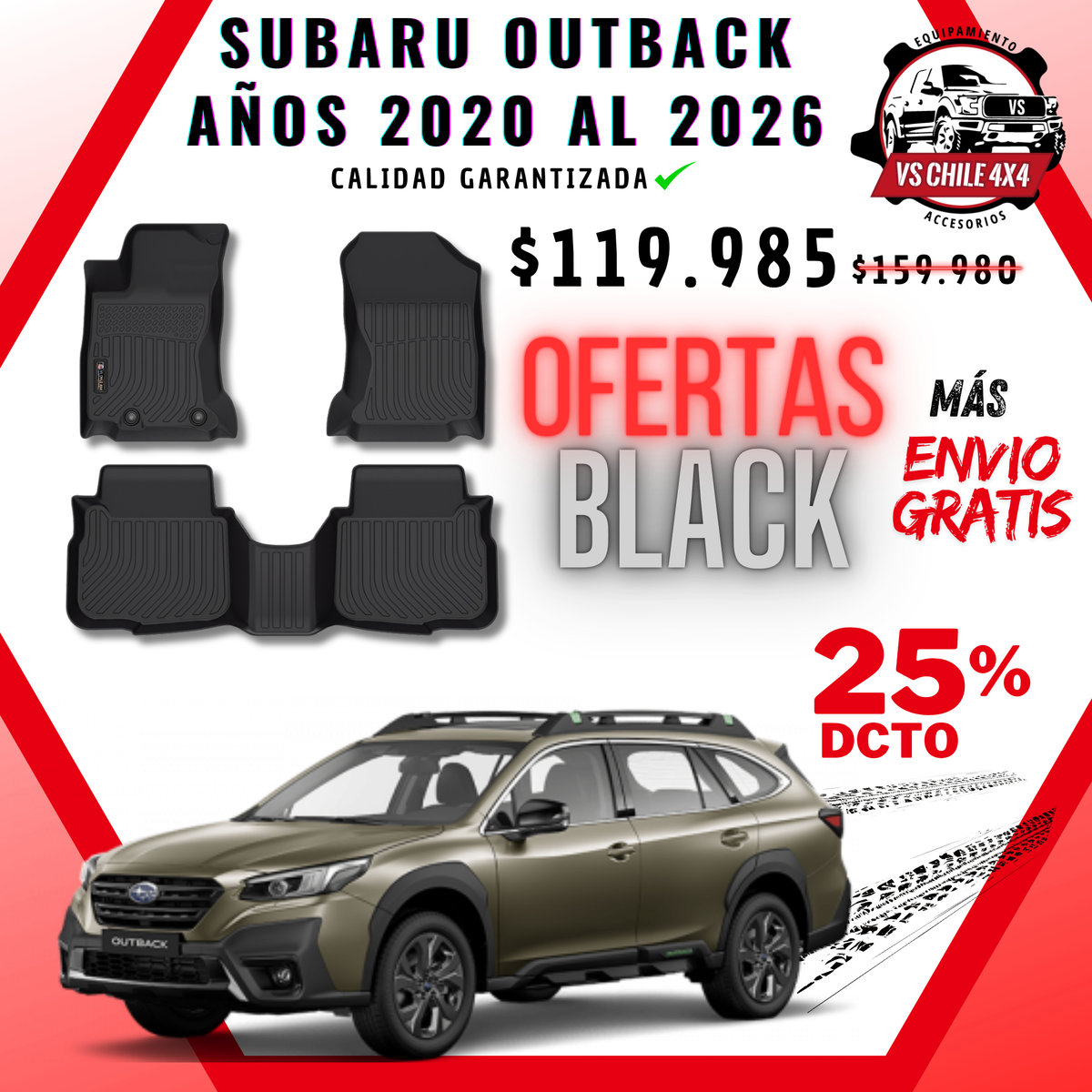 Pisos Calce Perfecto Subaru Outback 2020 al 2026
