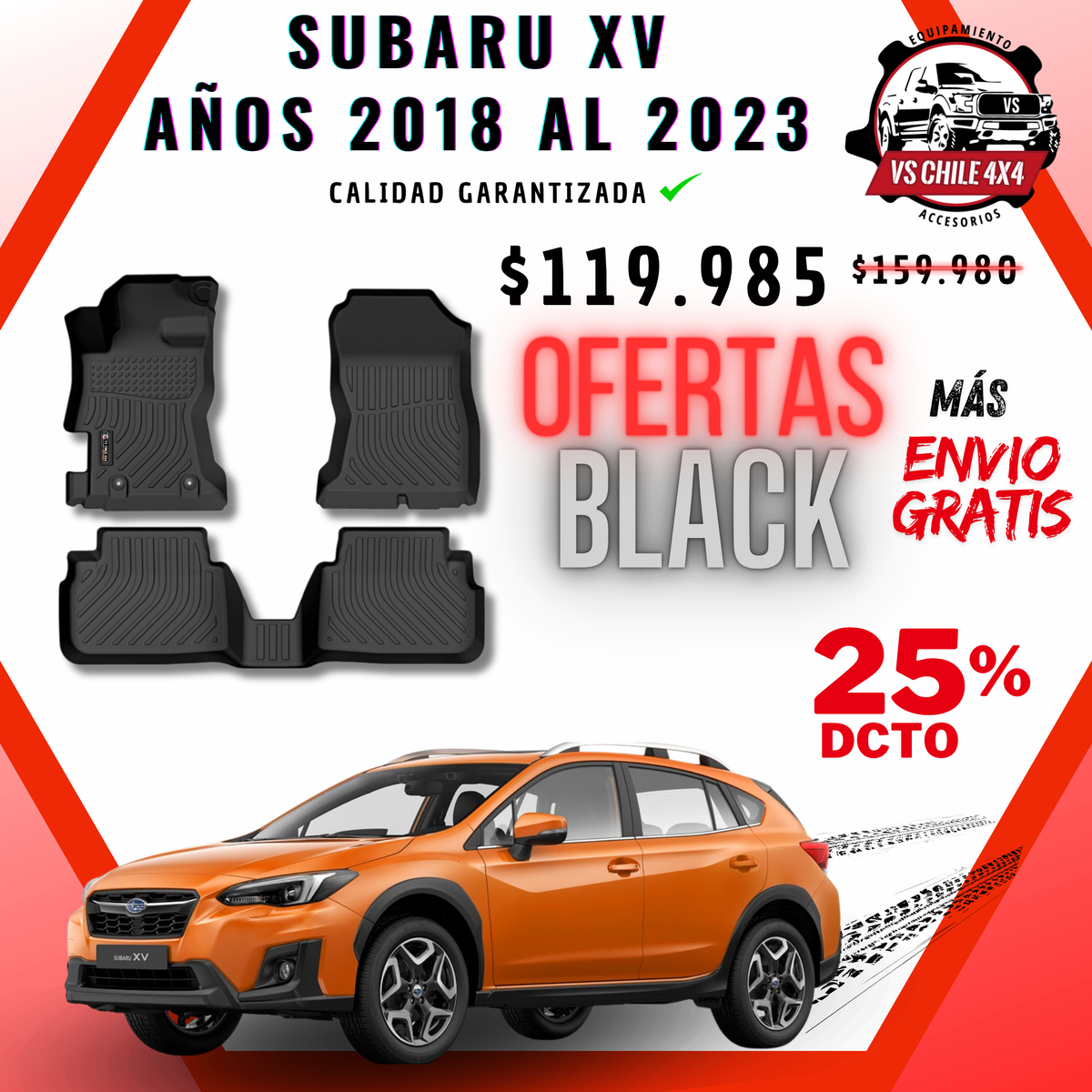 Pisos Calce Perfecto Subaru XV (2018 al 2023)