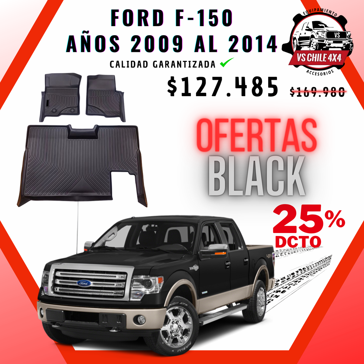 Pisos Calce Perfecto Ford F150 Doble Cabina (2009 - 2014)