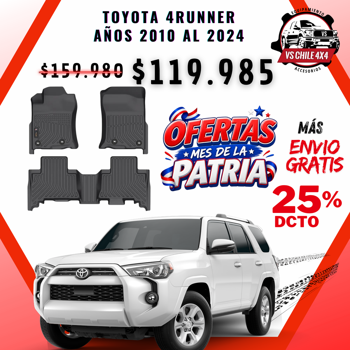 Pisos Calce Perfecto Toyota 4Runner 2010 al 2024