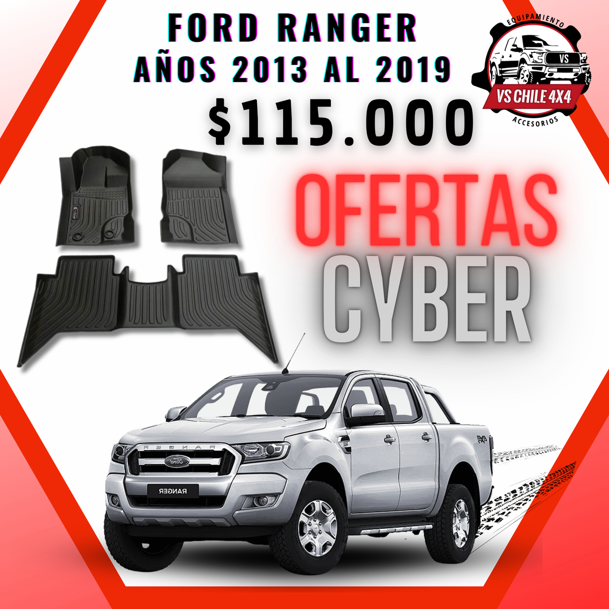 Pisos Calce Perfecto Ford Ranger años 2013 al 2019