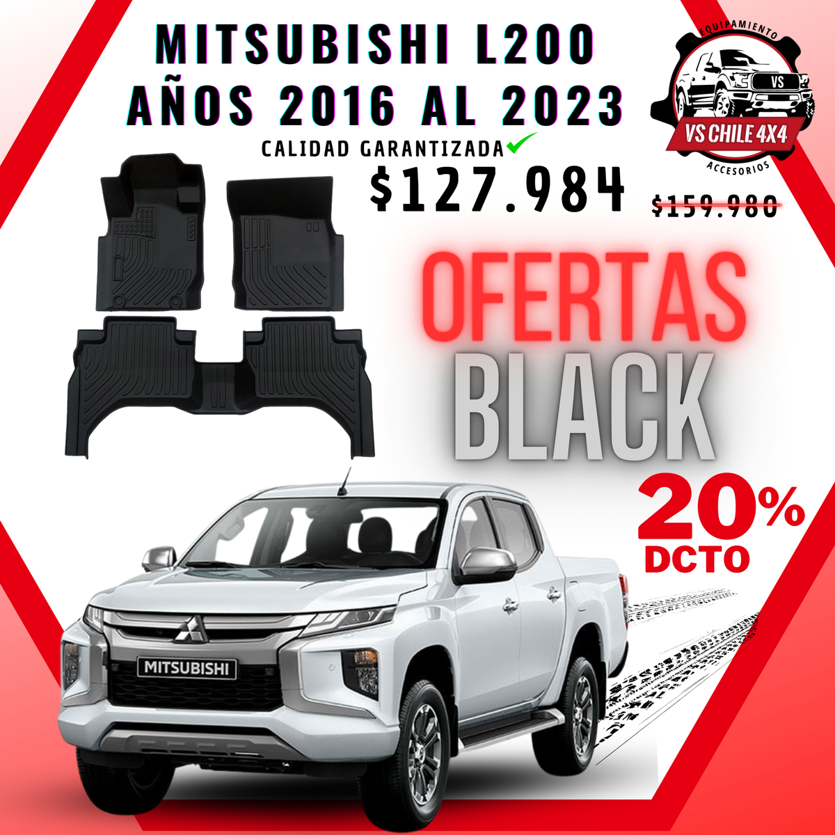 Pisos Calce Perfecto L200 WORK/TRITON / DAKAR años 2016 al 2023