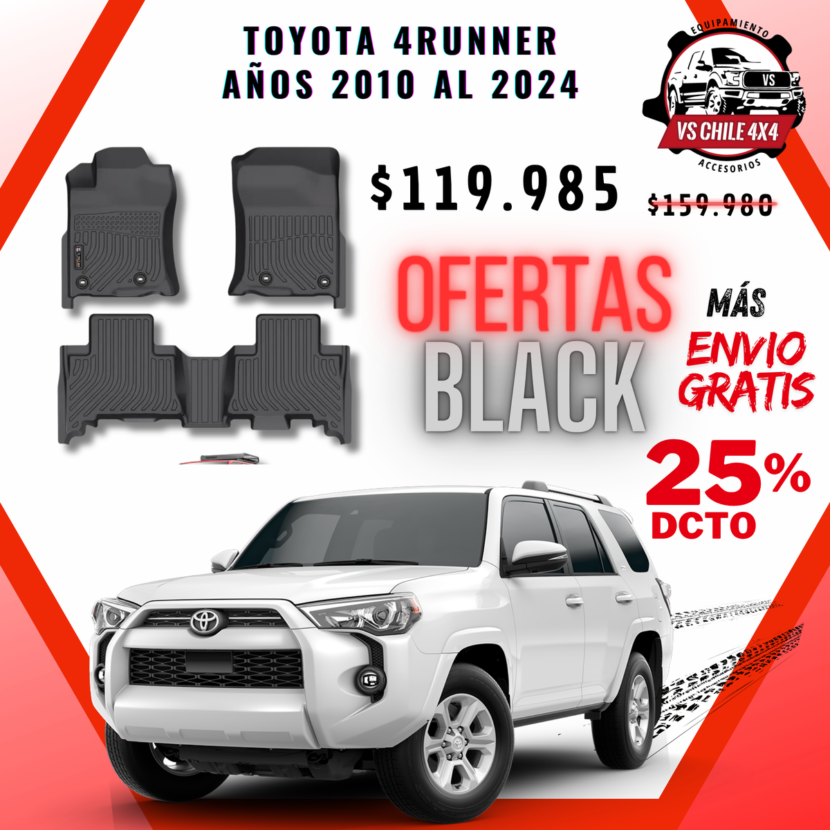 Pisos Calce Perfecto Toyota 4Runner 2010 al 2024