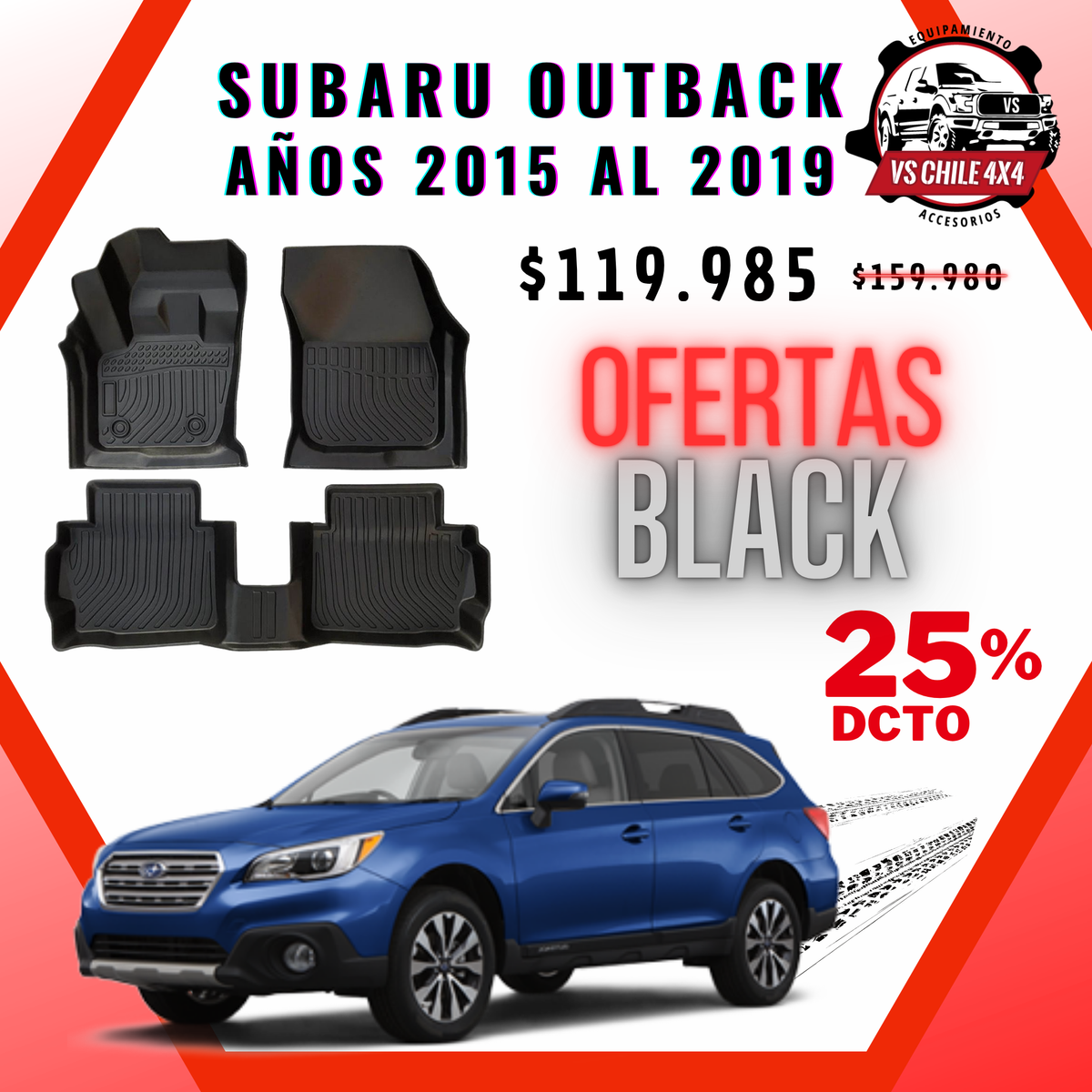 Pisos Calce Perfecto Subaru Outback 2015 al 2019