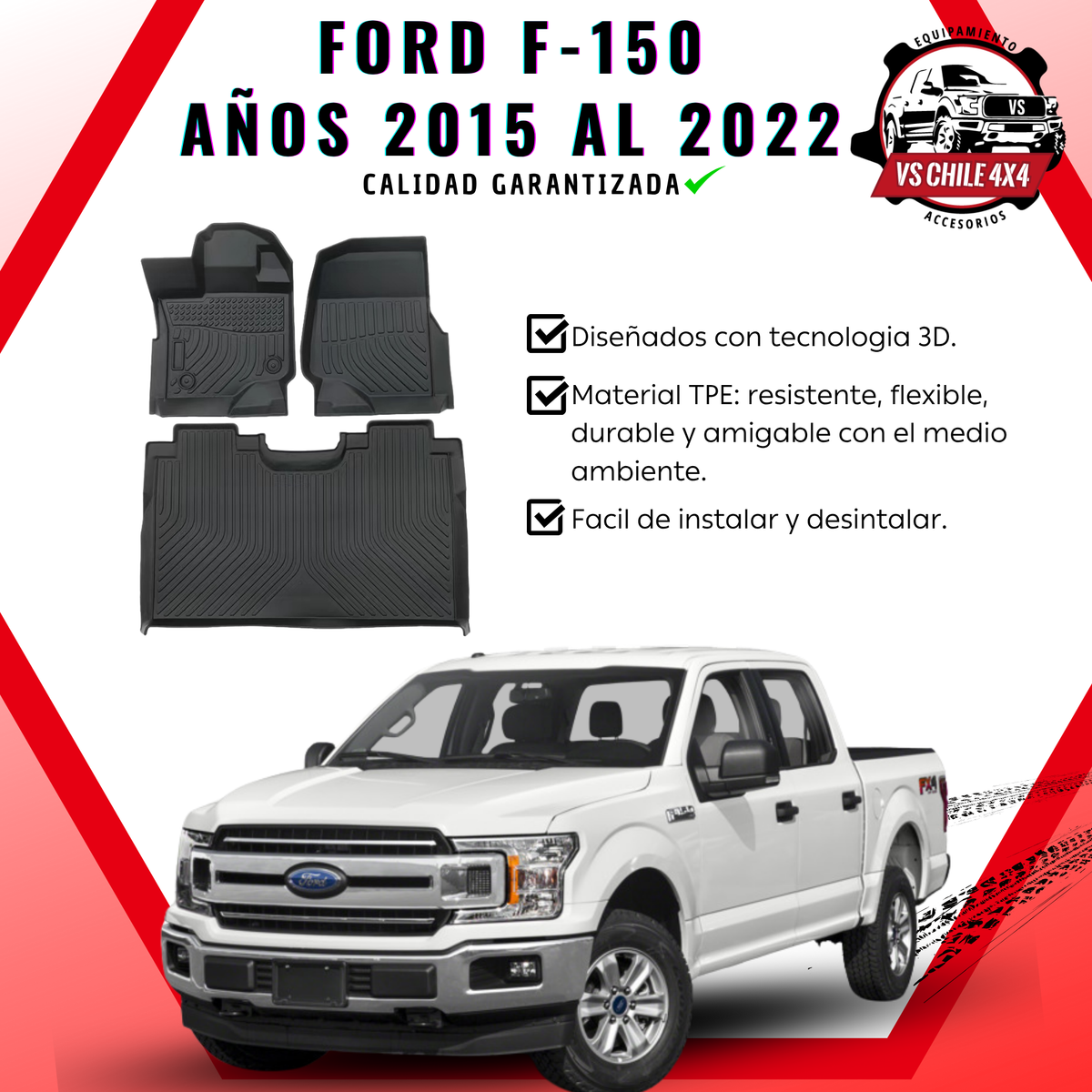 Pisos Calce Perfecto Ford F150 2015 - 2022