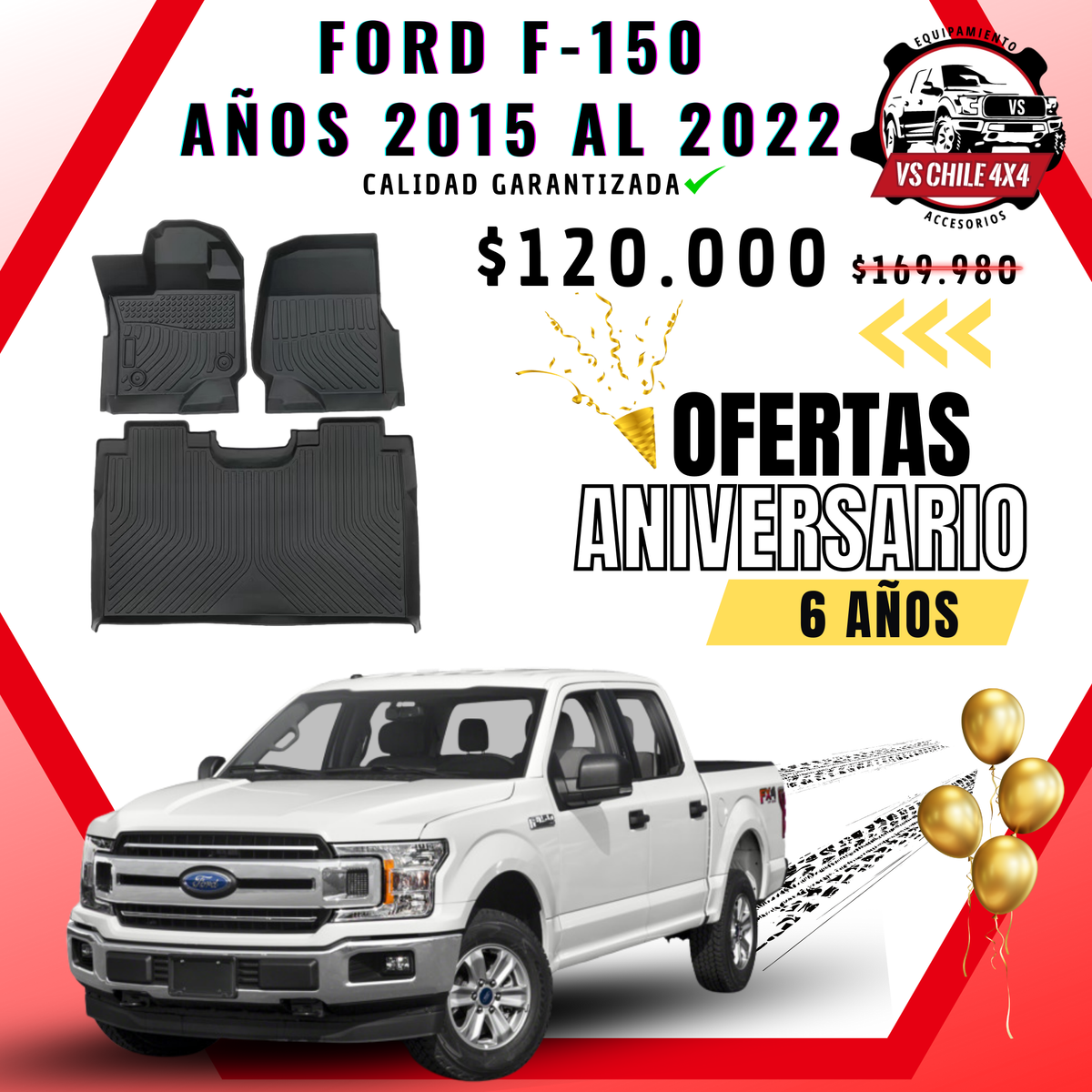 Pisos Calce Perfecto Ford F150 2015 - 2022
