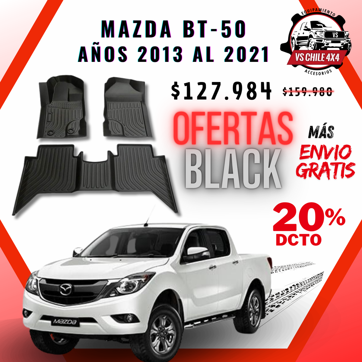 Pisos Calce Perfecto Mazda BT-50 años 2013 al 2021