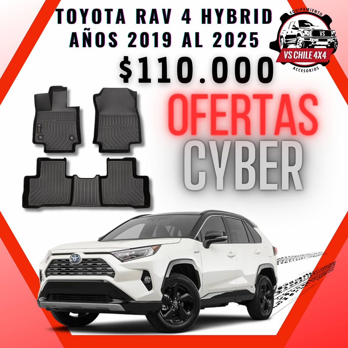 Pisos Calce Perfecto TOYOTA RAV 4 HYBRID años 2019 al 2025