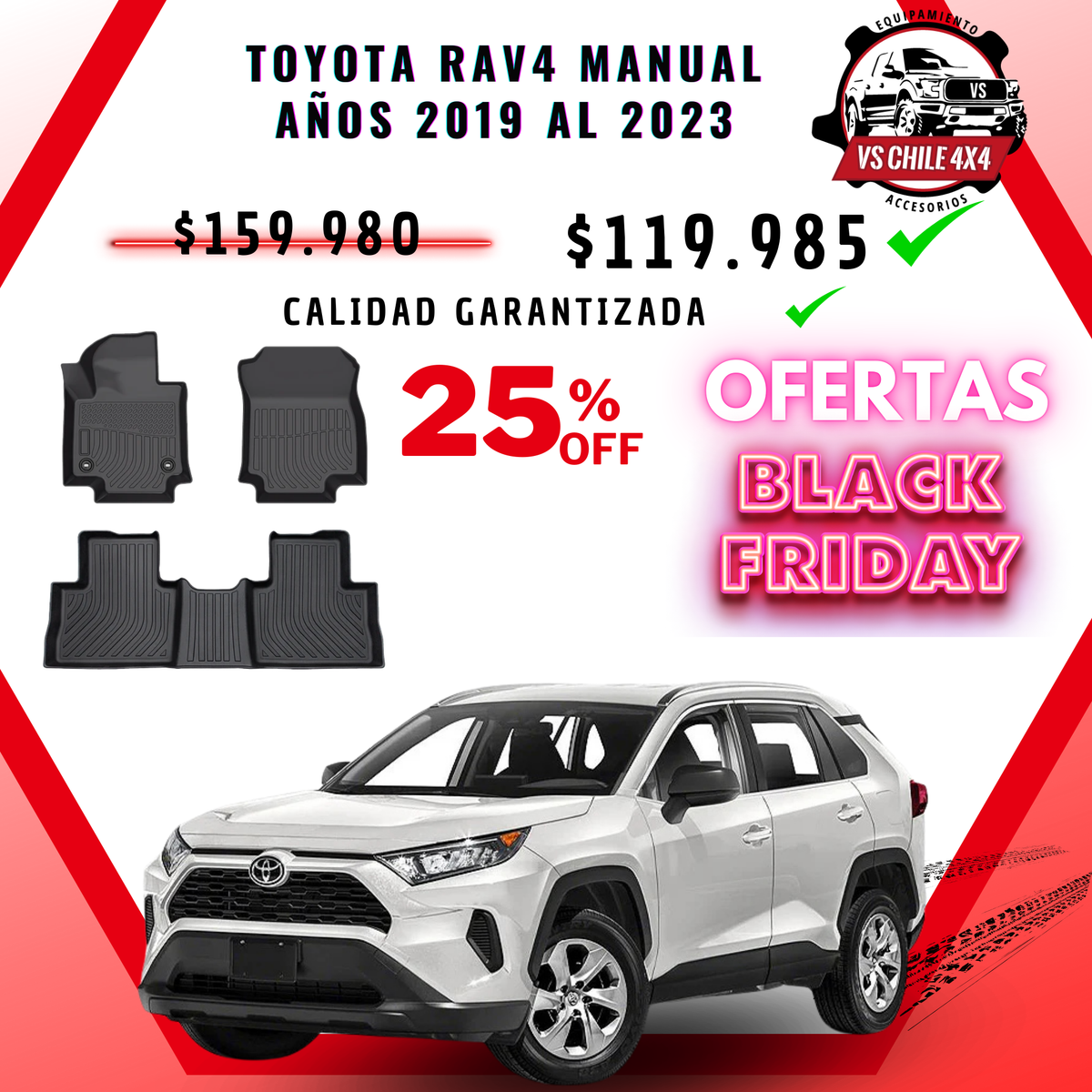 Pisos Calce Perfecto Toyota RAV 4 / Rav4 Manual (2019 - 2023)
