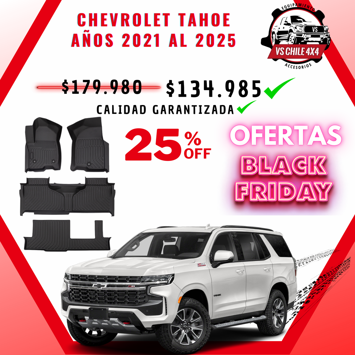 Pisos Calce Perfecto Chevrolet Tahoe 2021 - 2025