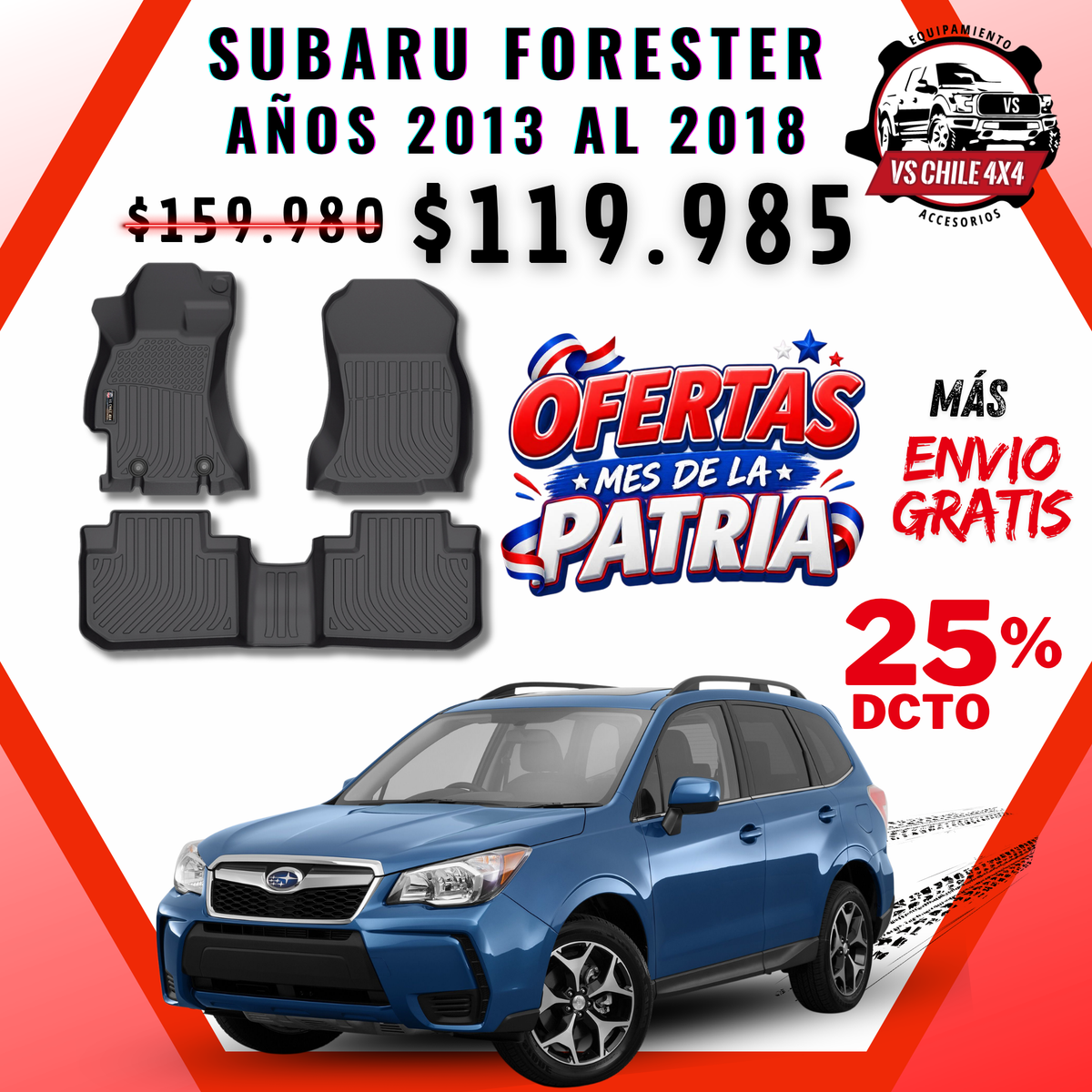 Pisos Calce Perfecto Subaru Forester Años 2013 Al 2018