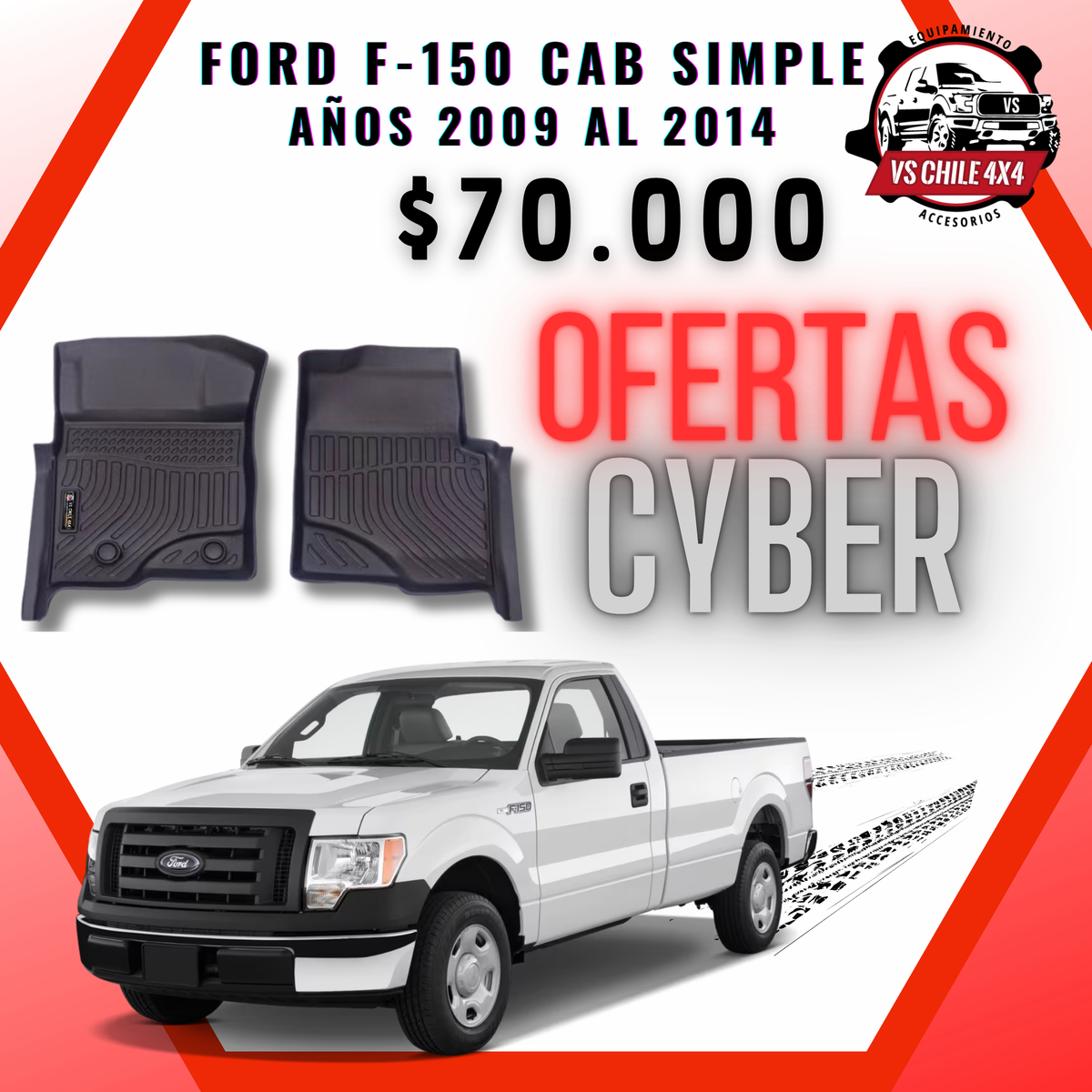 Pisos Calce Perfecto Ford F150 cabina simple 2009 - 2014
