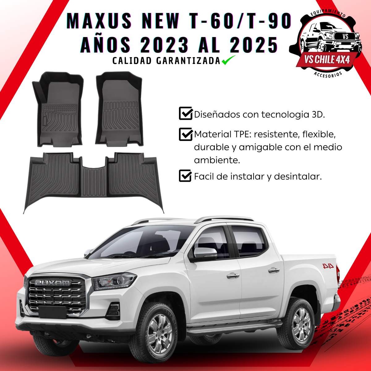 Pisos Calce Perfecto Maxus New T60 / T90 Doble Cabina (2023 - 2025)