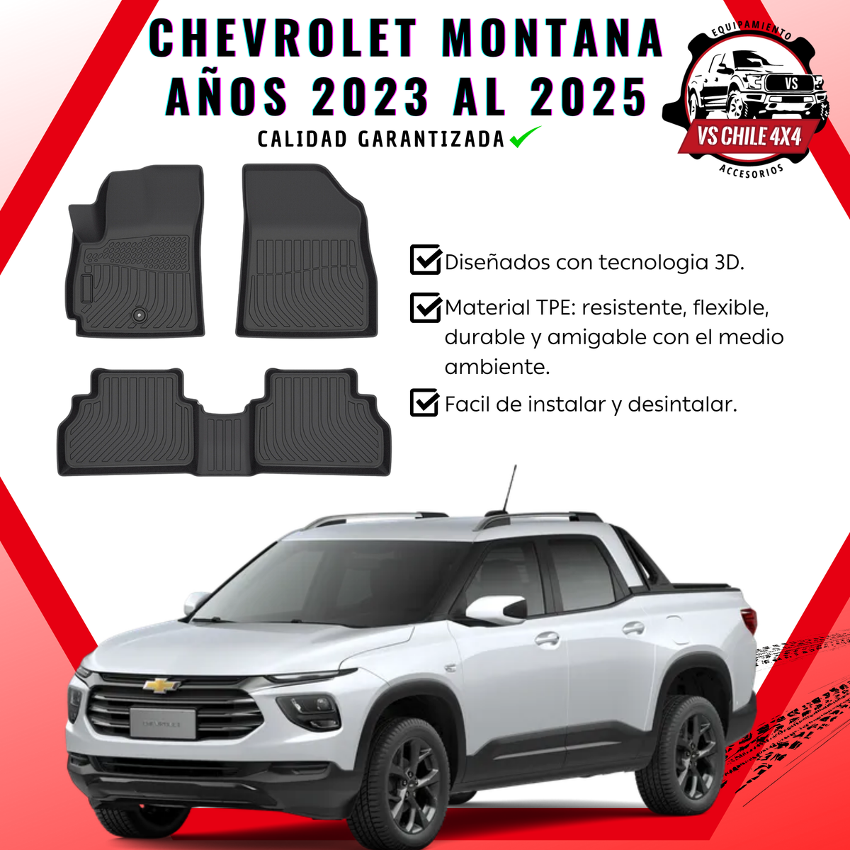 Pisos Calce Perfecto Chevrolet Montana Doble Cabina (2023 - 2025)
