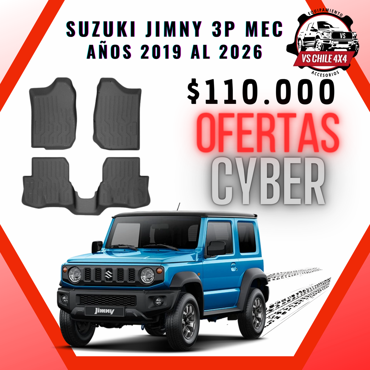 Pisos Calce Perfecto Suzuki Jimny Mecánico 3 Puertas 2019 al 2026
