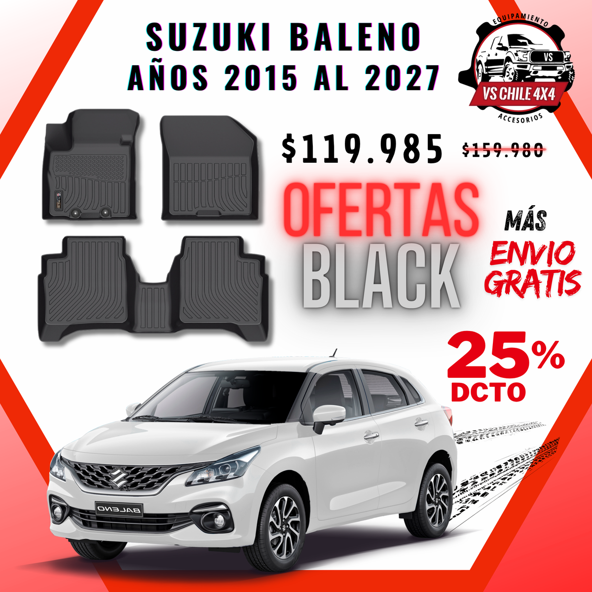 Pisos Calce Perfecto Suzuki Baleno 2015 al 2027