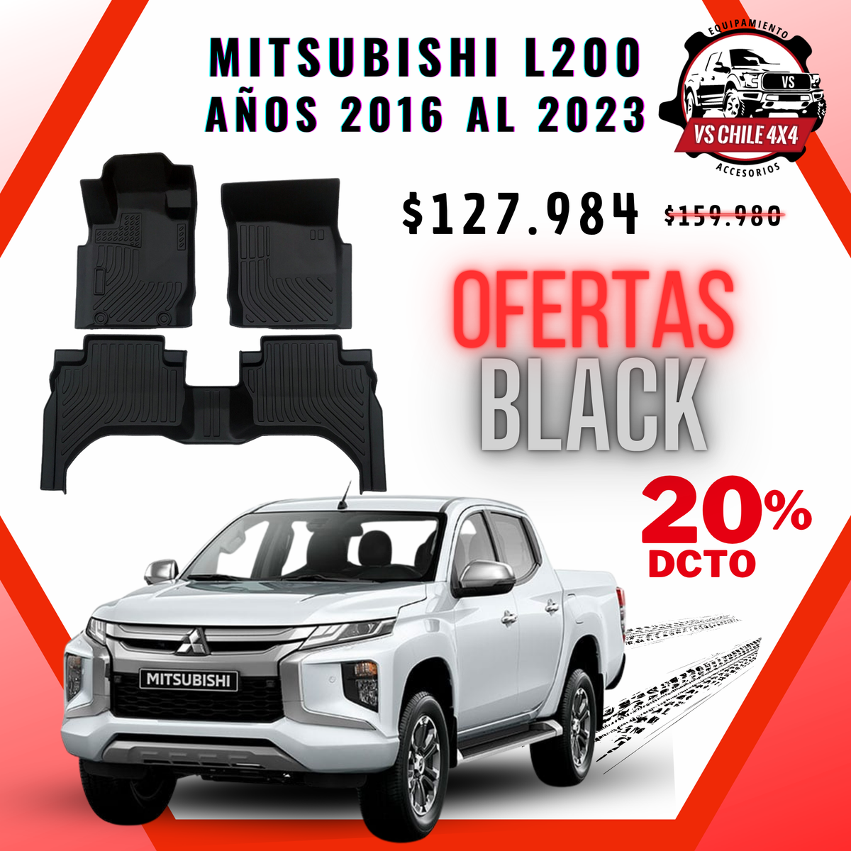 Pisos Calce Perfecto L200 WORK/TRITON / DAKAR años 2016 al 2023