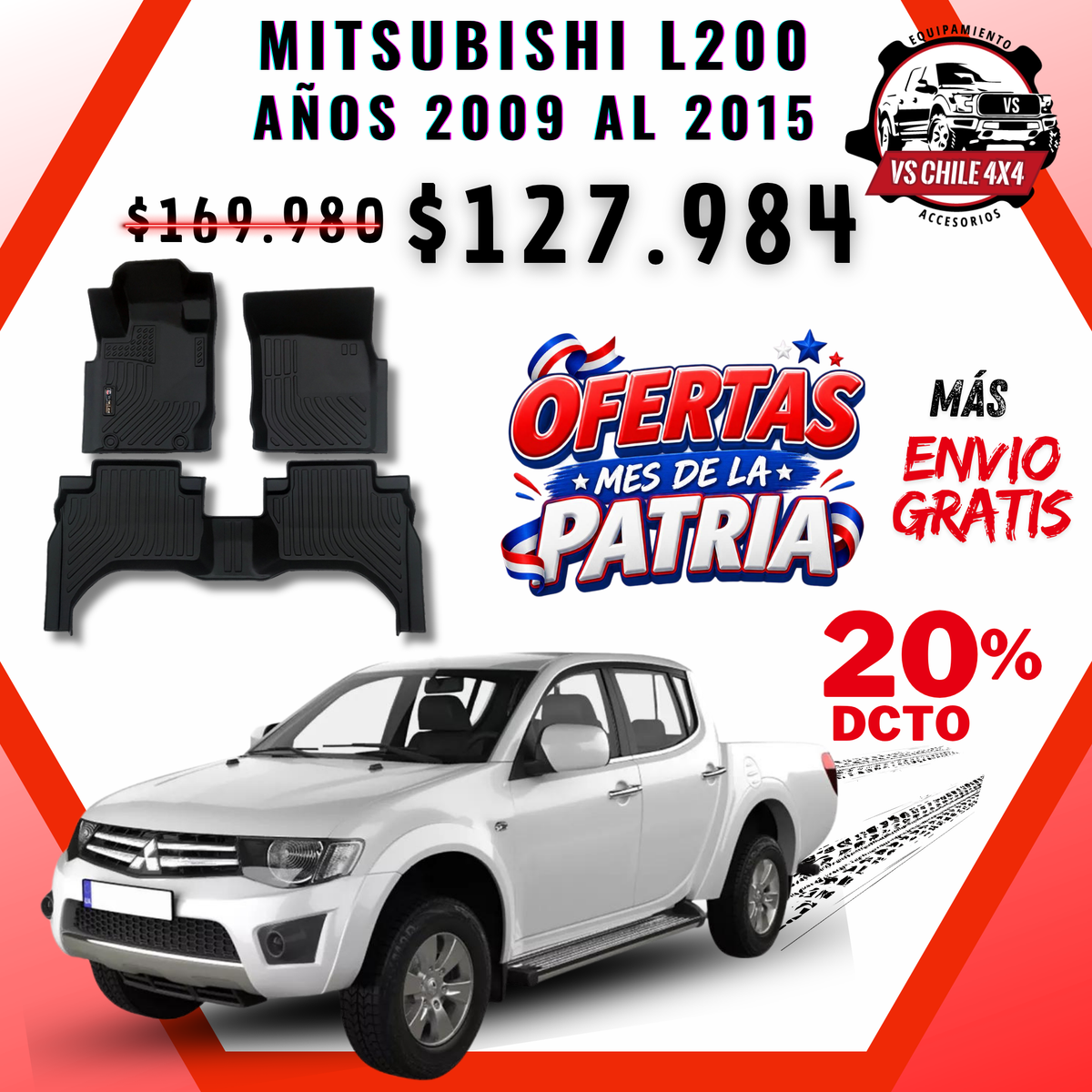 Pisos Calce Perfecto Mitsubishi L200 años 2010 al 2015