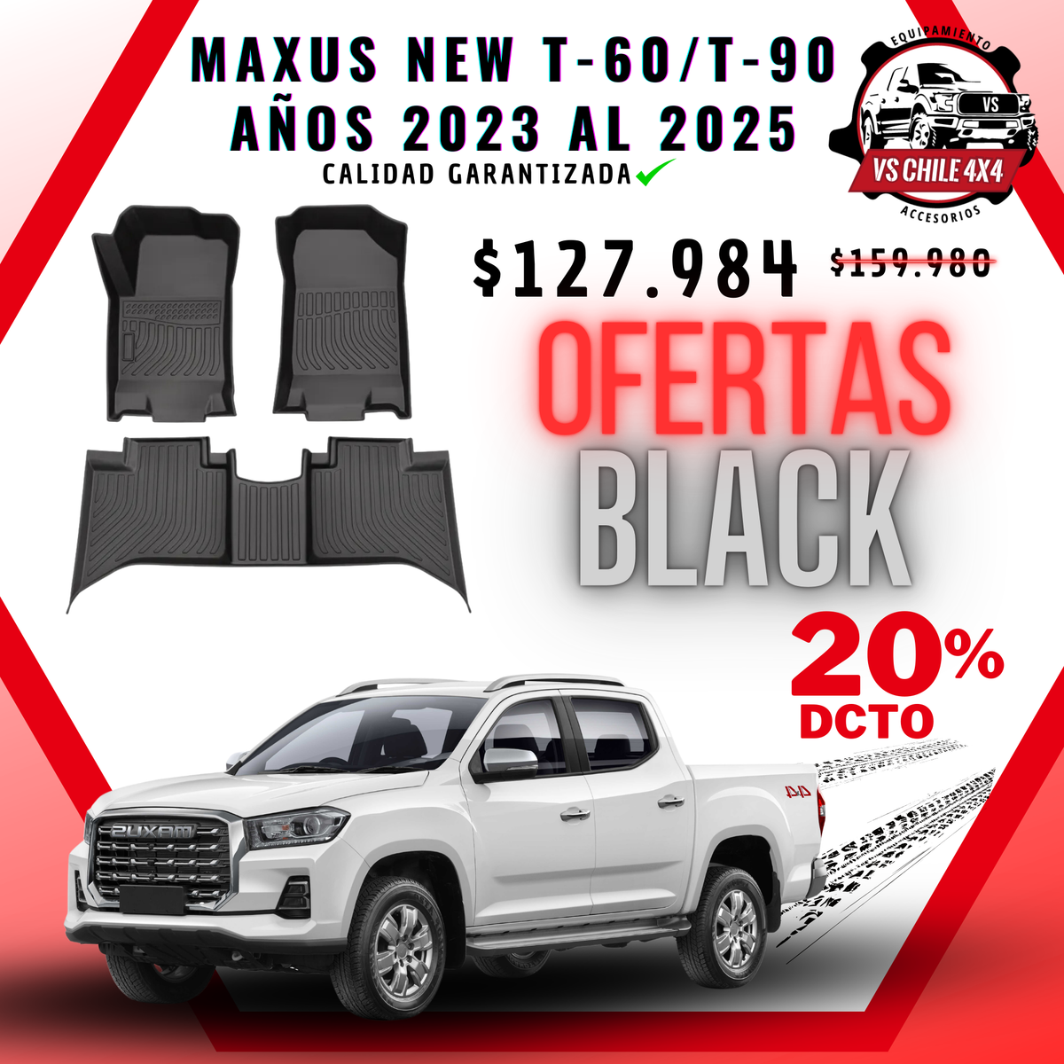 Pisos Calce Perfecto Maxus New T60 / T90 Doble Cabina (2023 - 2025)