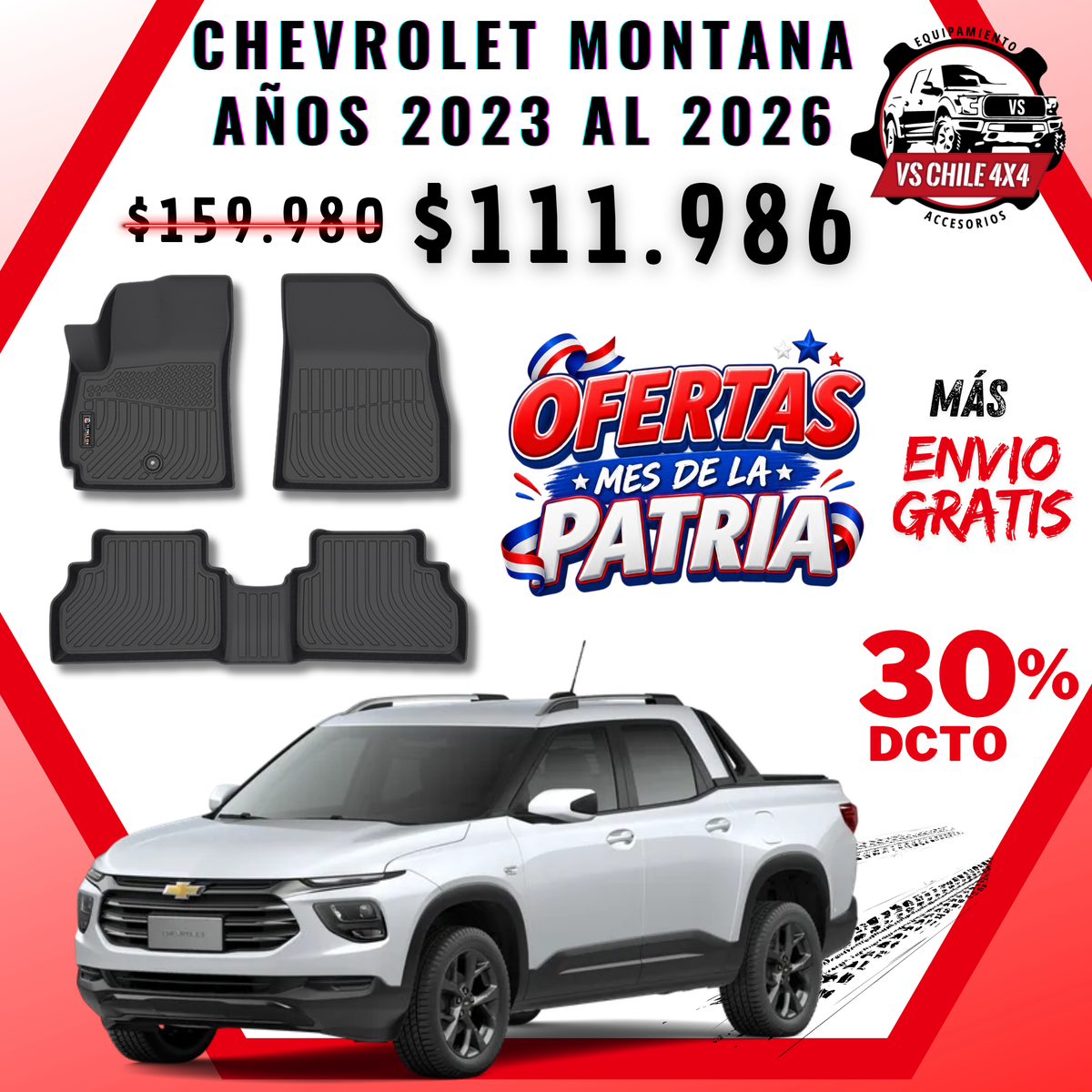 Pisos Calce Perfecto Chevrolet Montana Doble Cabina (2023 - 2026)