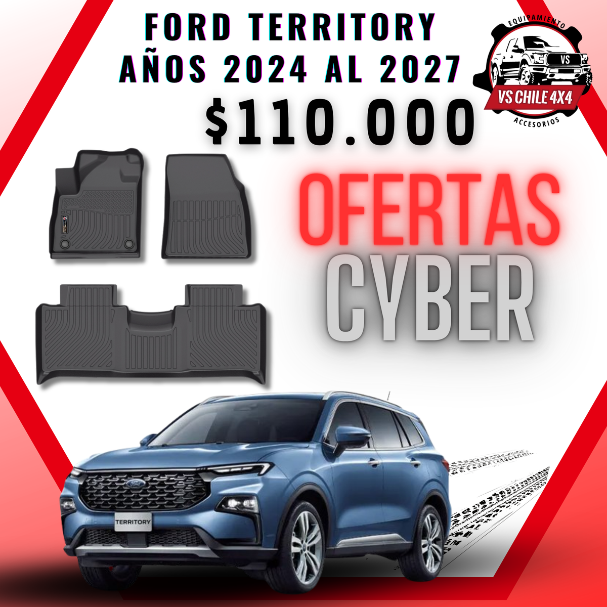 Pisos Calce Perfecto Ford Territory AÑOS 2024 AL 2027