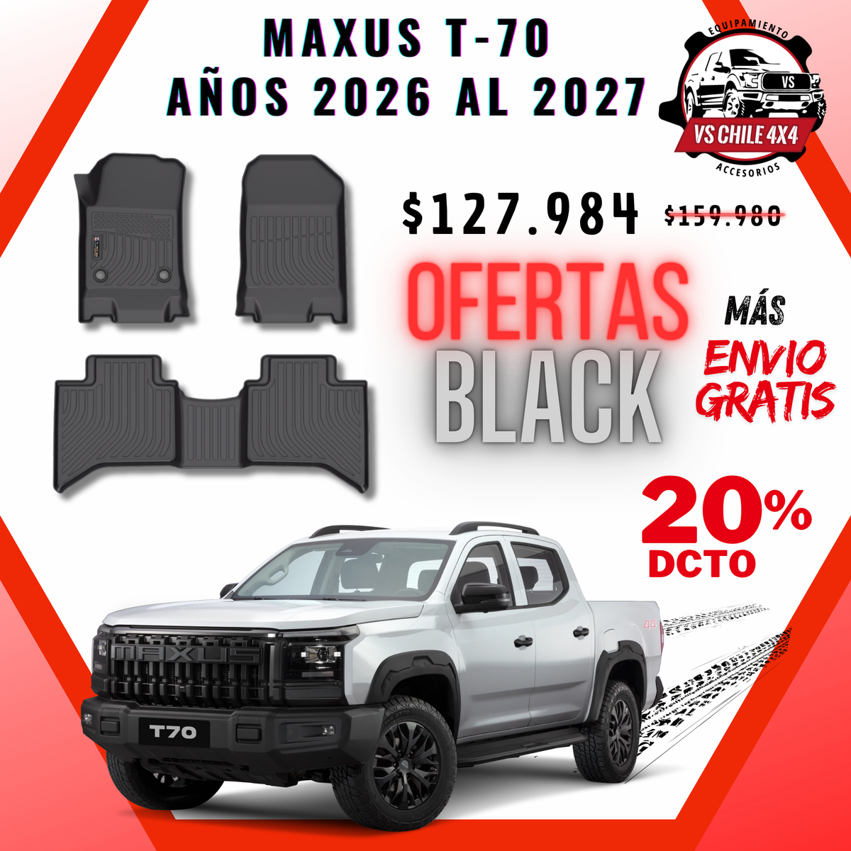 Pisos Calce Perfecto Maxus T70 / T-70 (años 2026 - 2027)