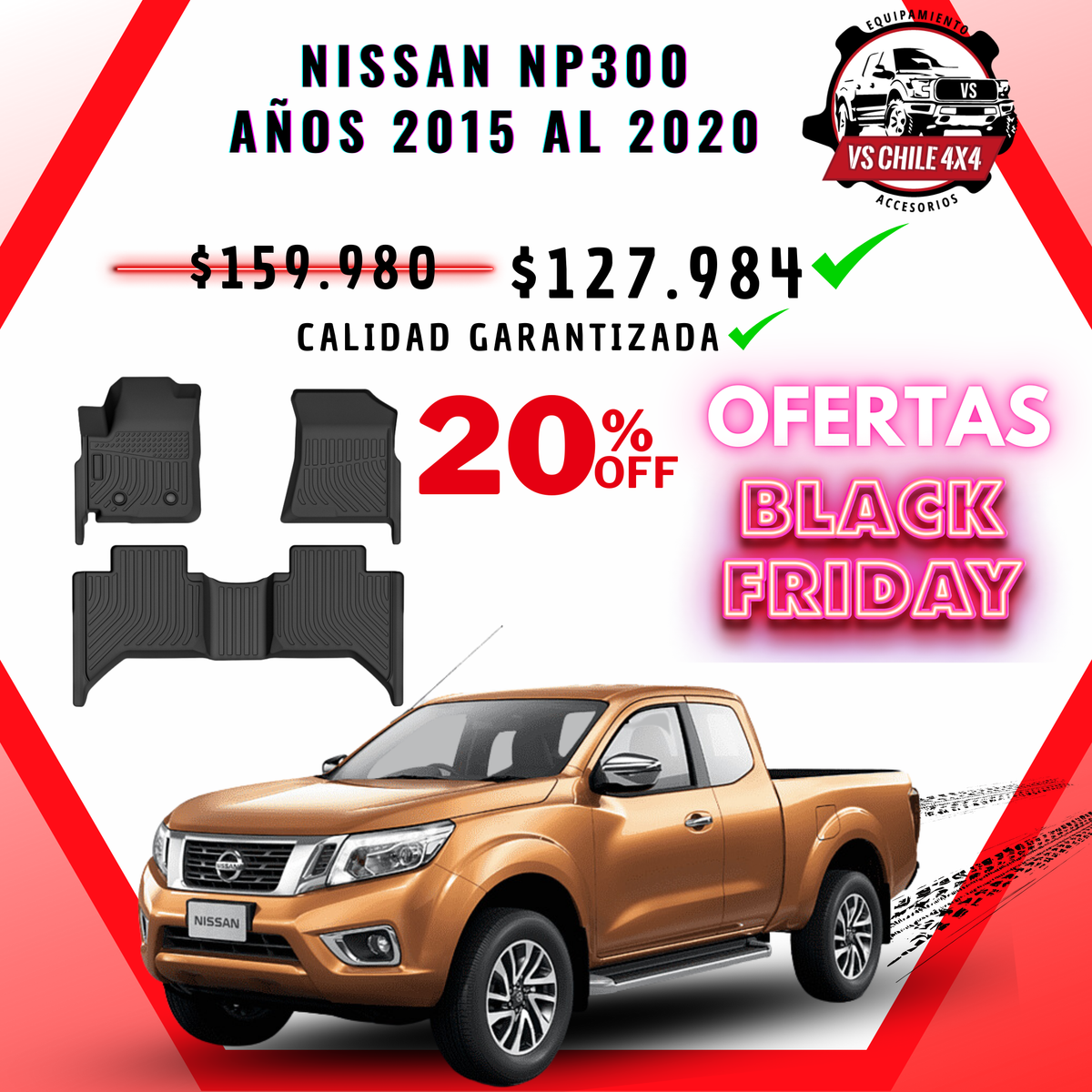 Pisos Calce Perfecto NISSAN NP300 años 2015 al 2020