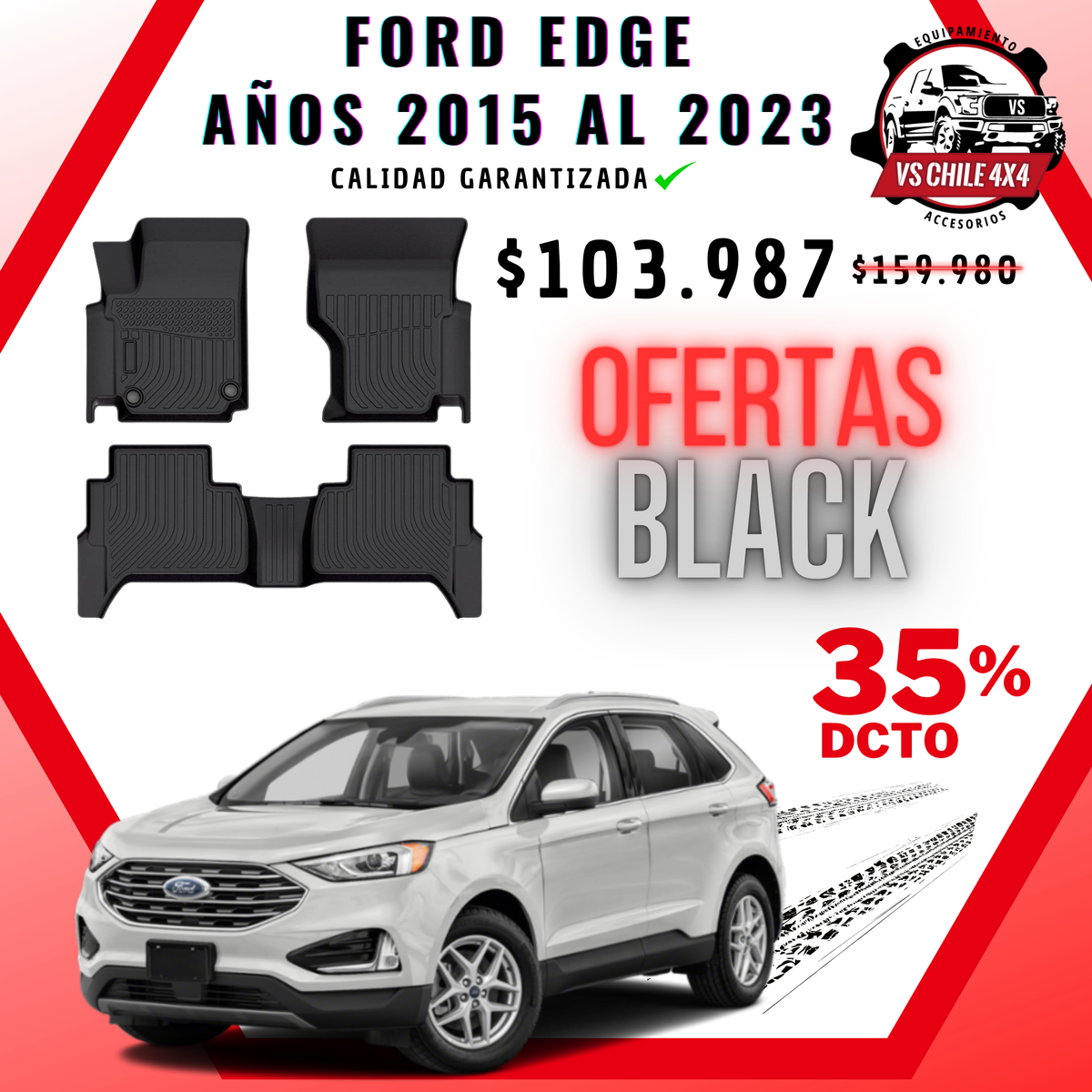 Pisos Calce Perfecto Ford Edge (2015 - 2023)