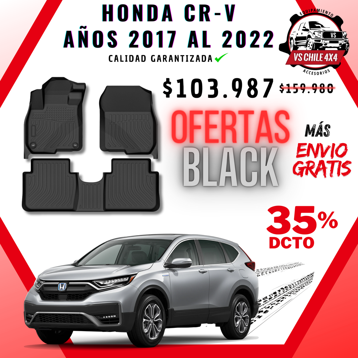 Pisos Calce Perfecto Honda CR-V (2017 - 2022)
