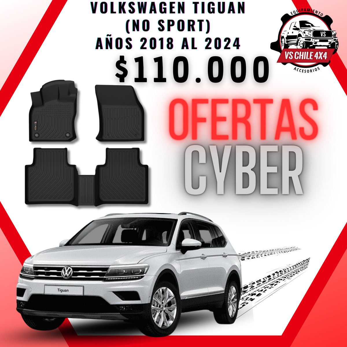 Pisos Calce Perfecto VOLKSWAGEN TIGUAN años 2018 al 2023 (No Sport)