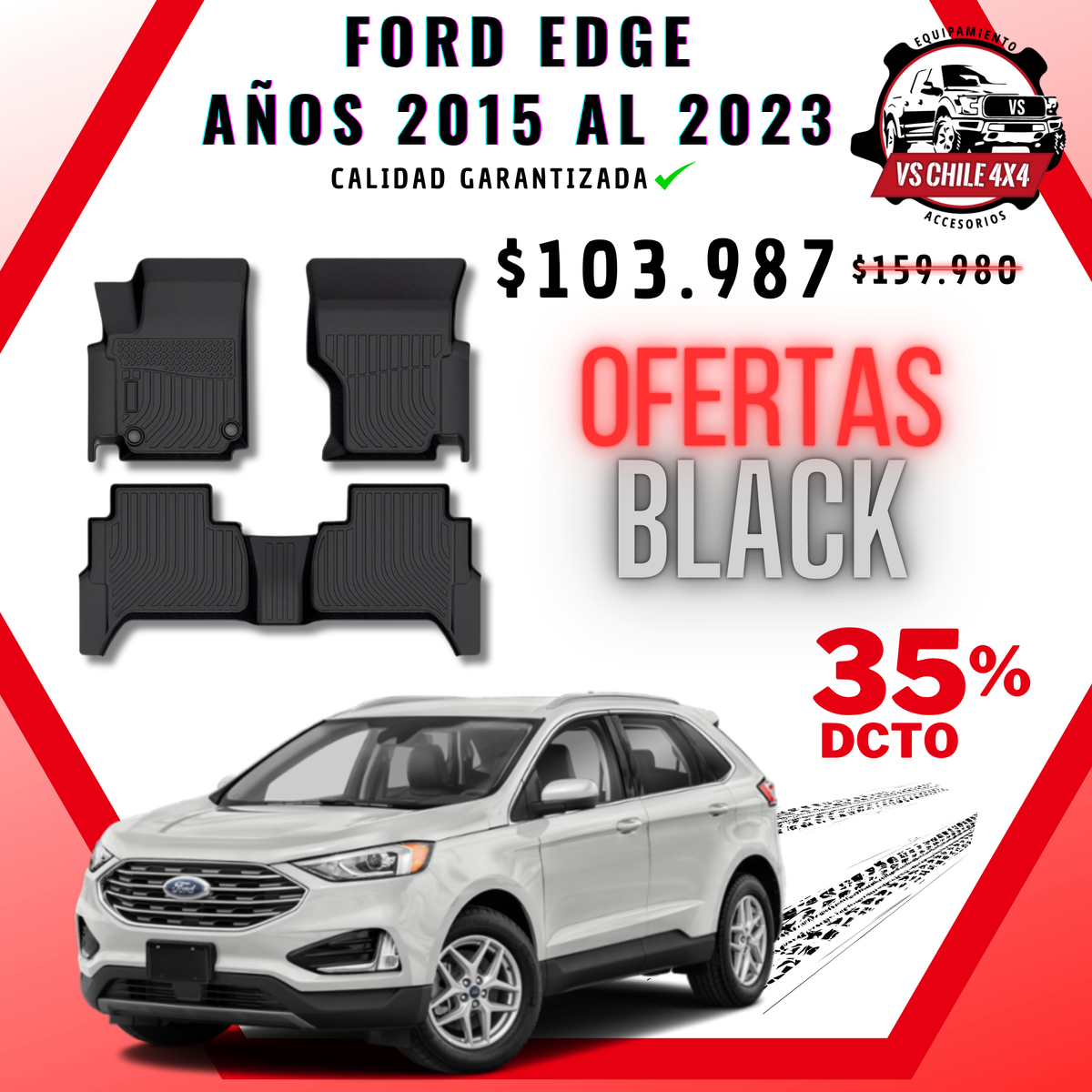 Pisos Calce Perfecto Ford Edge (2015 - 2023)
