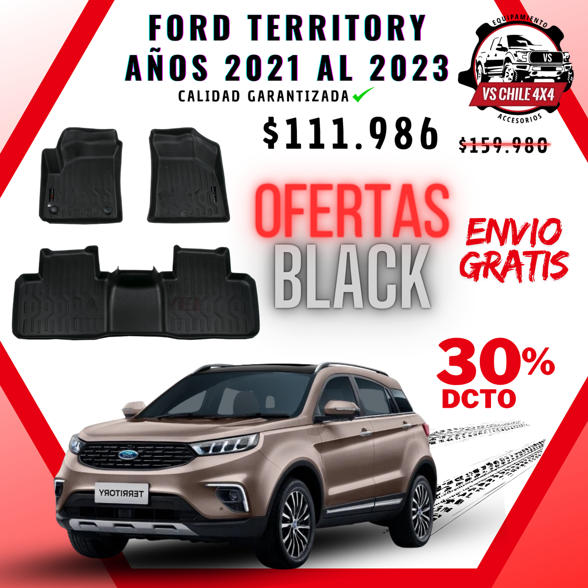 Pisos Calce Perfecto FORD TERRITORY años 2021 al 2023