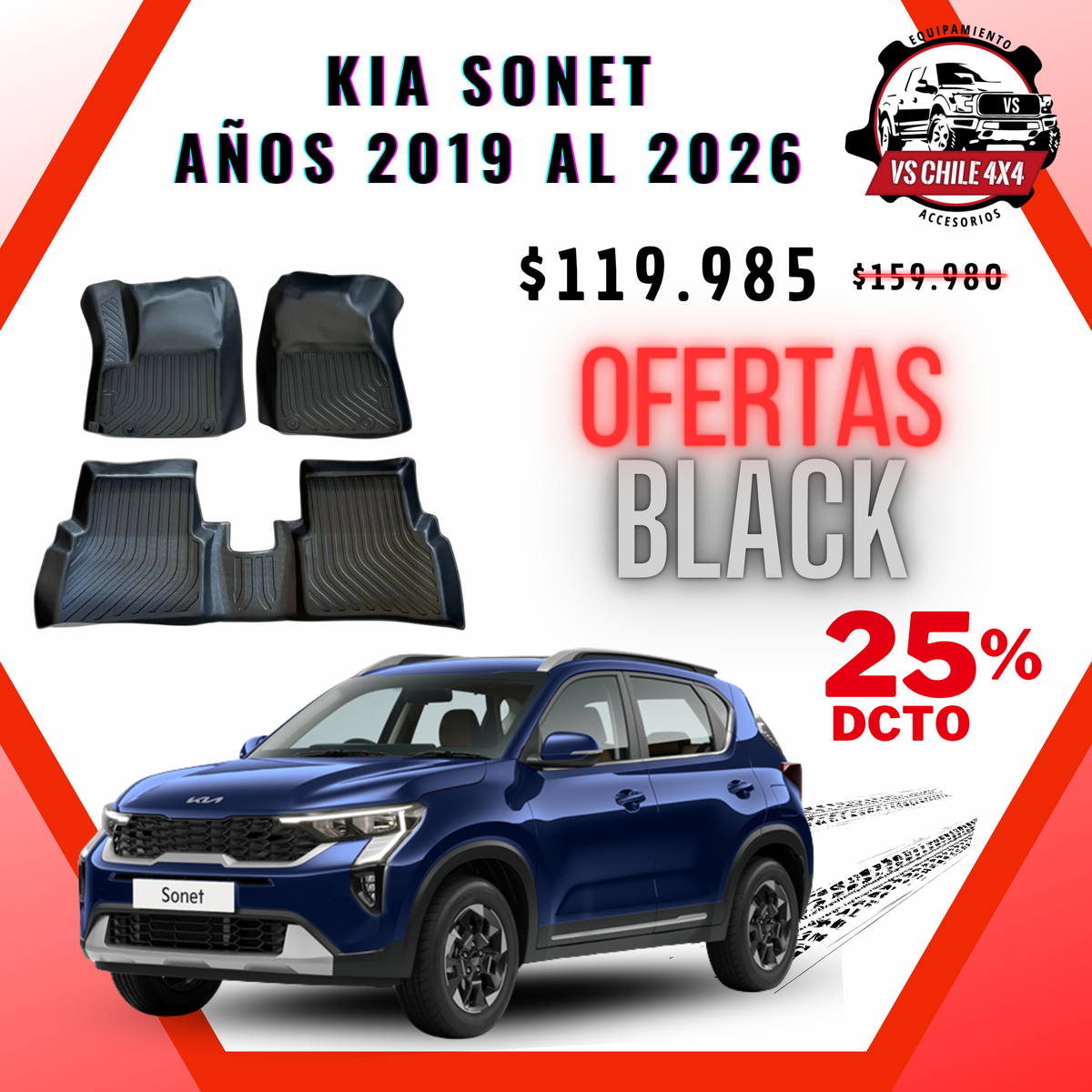 Pisos Calce Perfecto Kia Sonet (2019 - 2026)