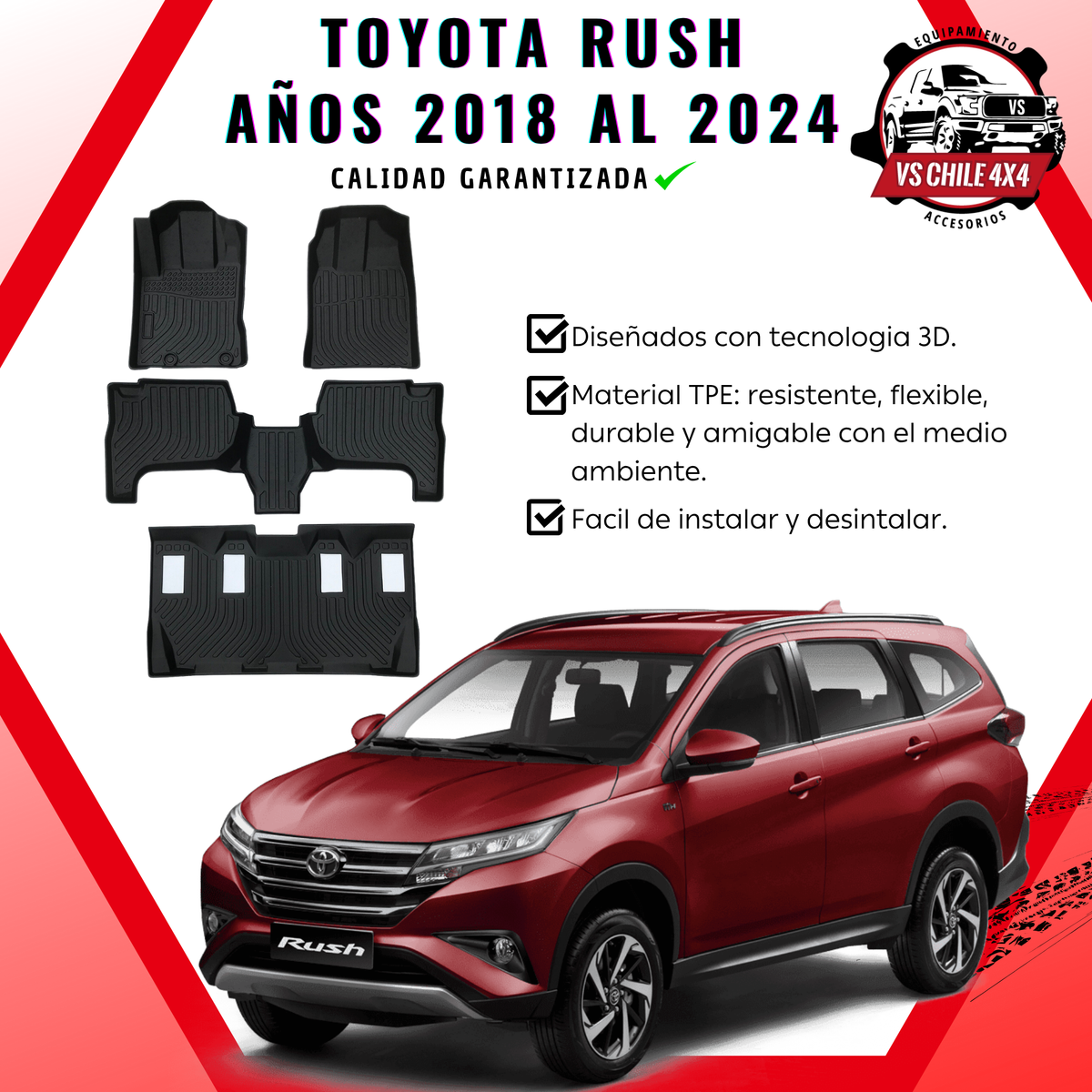 Pisos Calce Perfecto TOYOTA RUSH 2018-2024