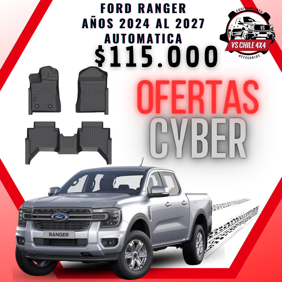 Pisos Calce Perfecto Ford Ranger T9 (2024 - 2027) Automatica