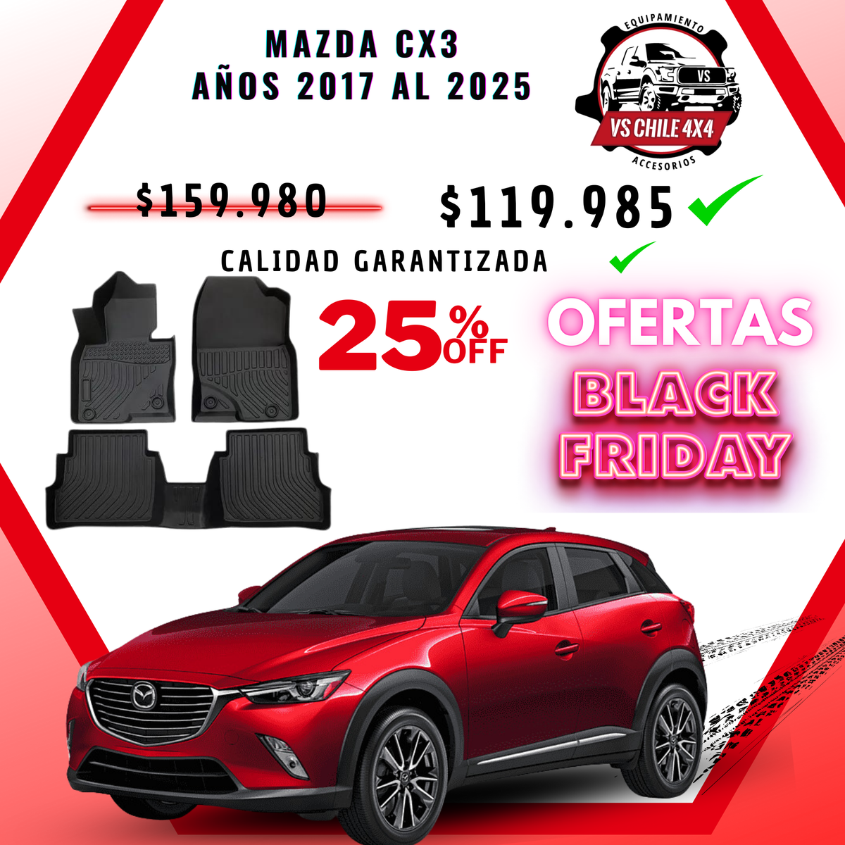 Pisos Calce Perfecto MAZDA CX-3 años 2017 al 2025