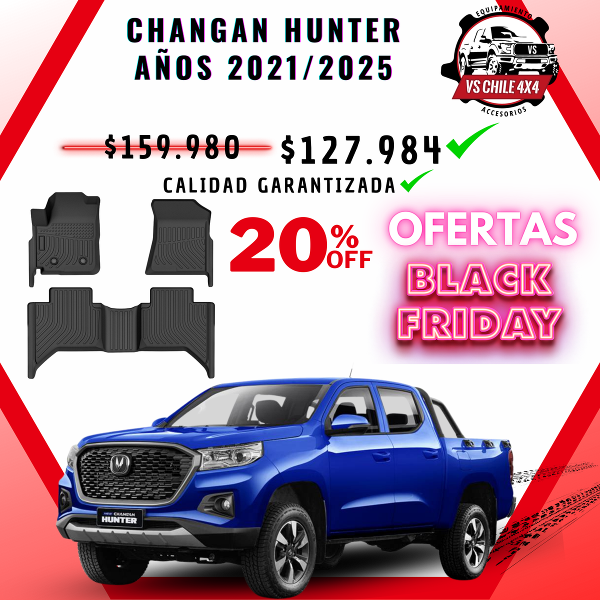 Pisos Calce Perfecto Changan Hunter años 2021 al 2025