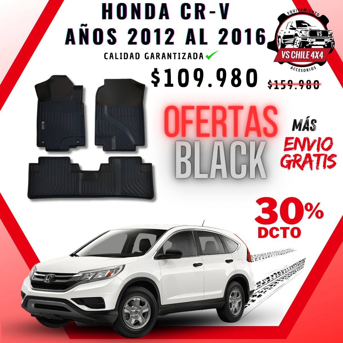 Pisos Calce Perfecto HONDA CRV CR-V años 2012 al 2016