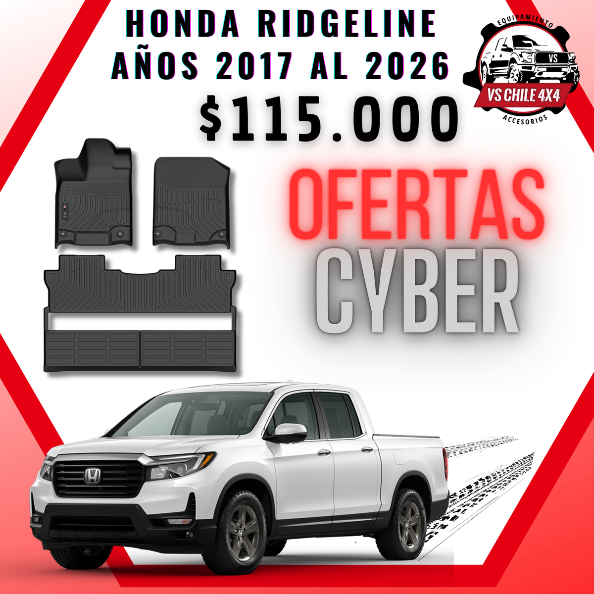 Pisos Calce Perfecto Honda Ridgeline (2017 - 2026)