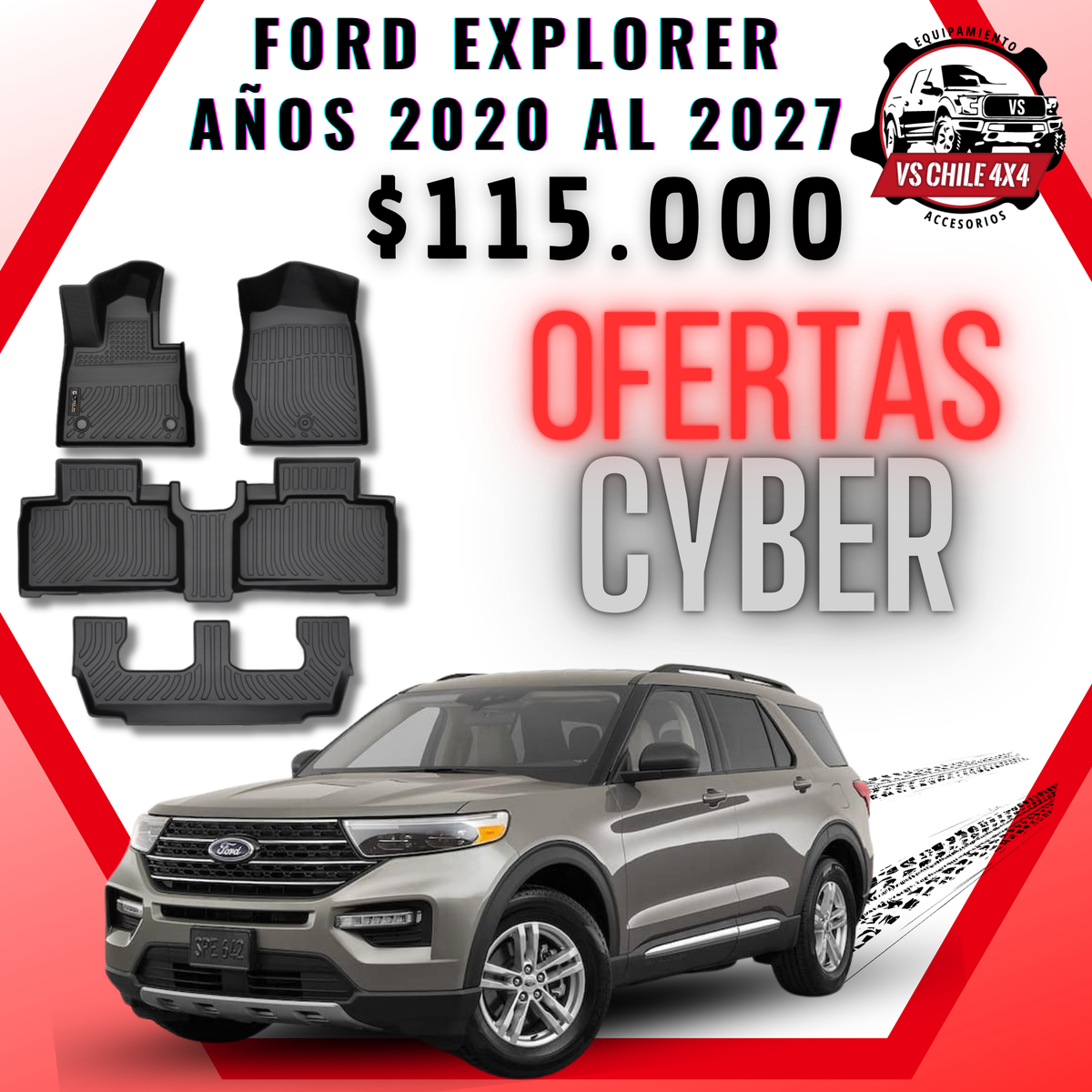 Pisos Calce Perfecto Ford Explorer 3 Corridas (2020 - 2027)
