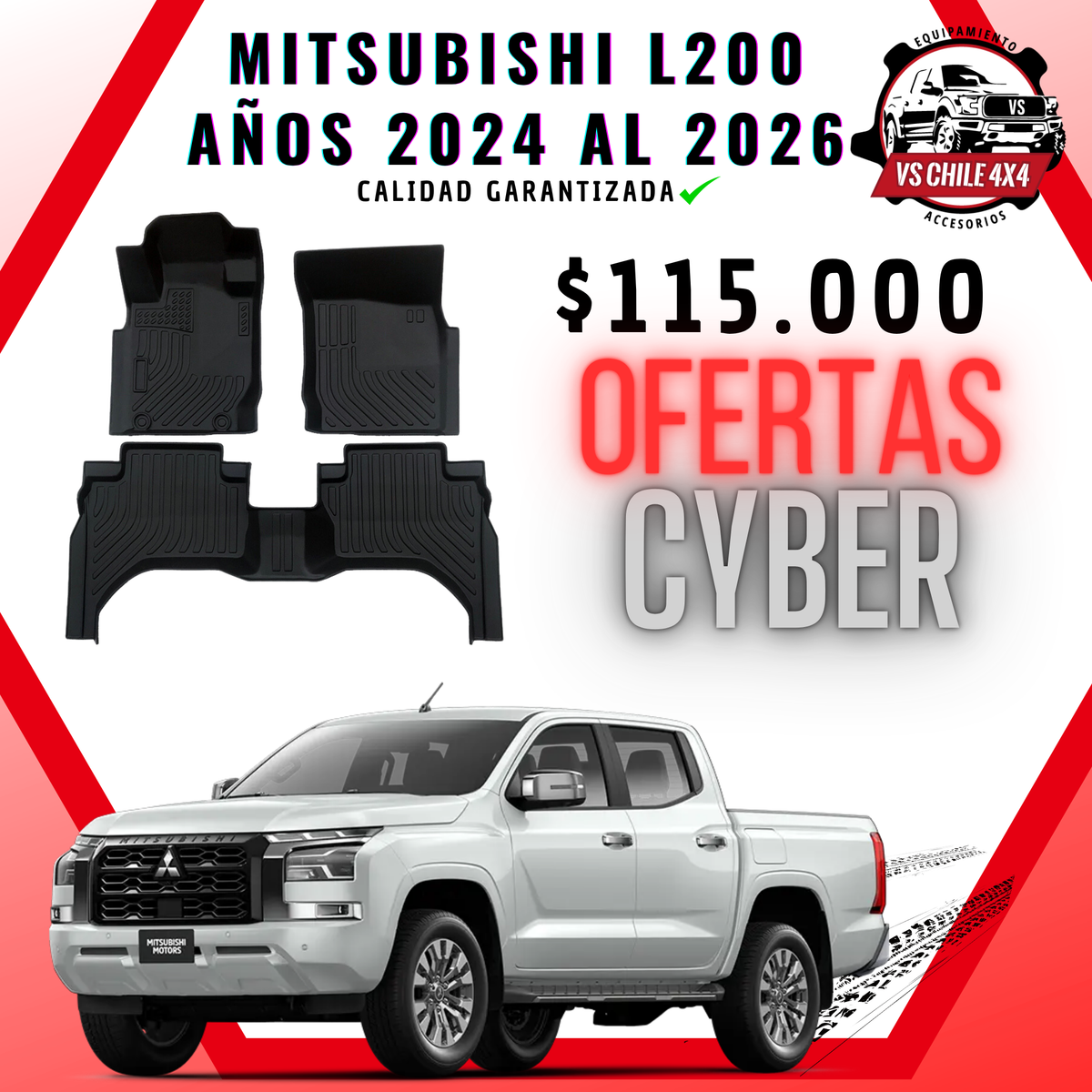 Pisos Calce Perfecto Mitsubishi L200 Doble Cabina (2024 - 2026)