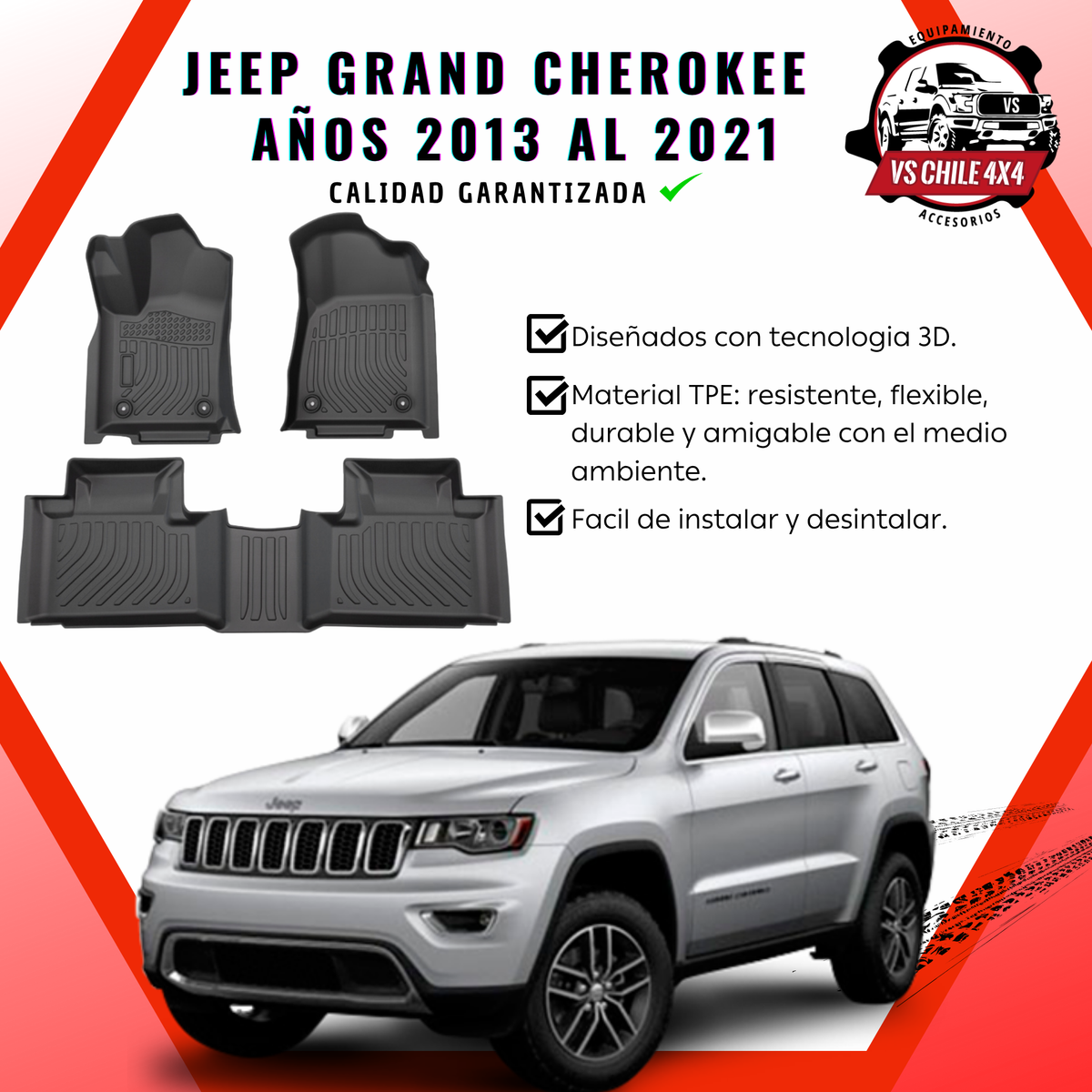 Pisos Calce Perfecto Jeep Grand Cherokee (2013 - 2021)