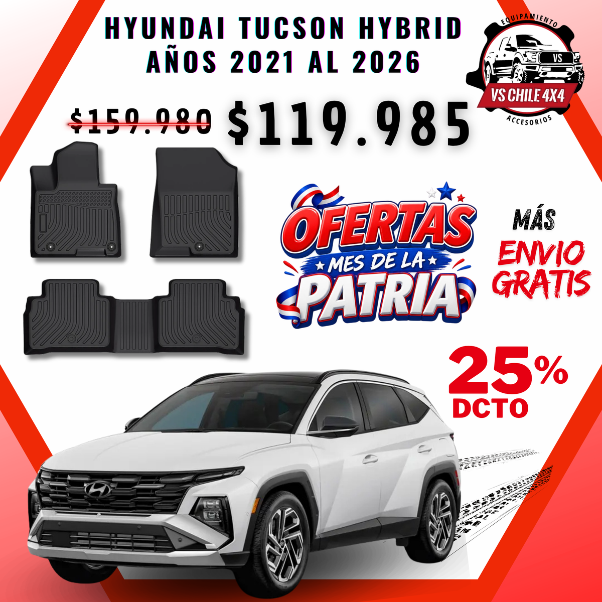 Pisos Calce Perfecto Hyundai Tucson Híbrida 2021 al 2026
