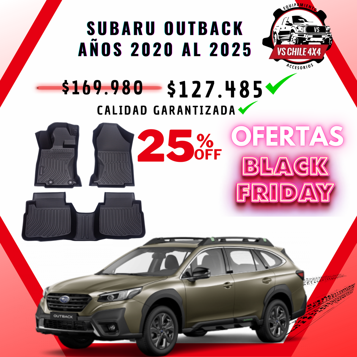 🛻Pisos Calce Perfecto Subaru Outback 2020 al 2025