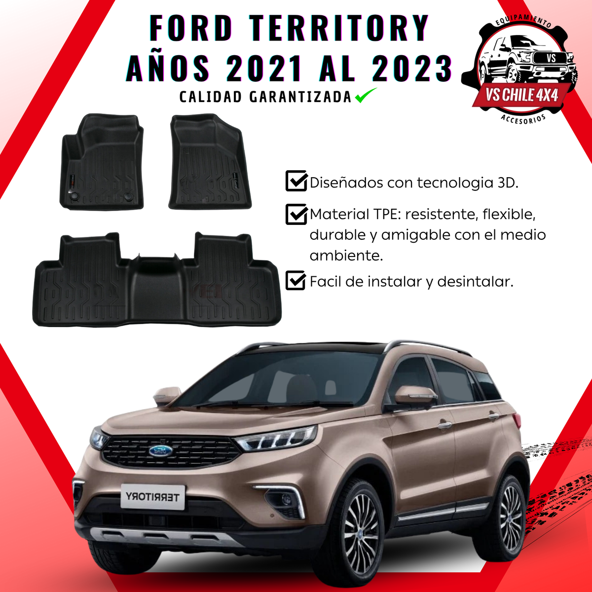 Pisos Calce Perfecto FORD TERRITORY años 2021 al 2023