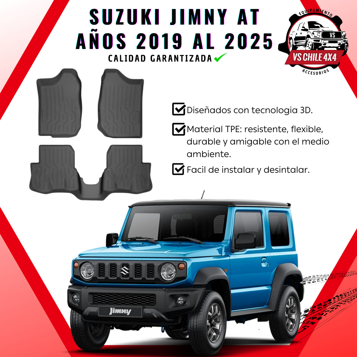 Pisos Calce Perfecto Suzuki Jimny Automatico 3 Puertas 2019 al 2025