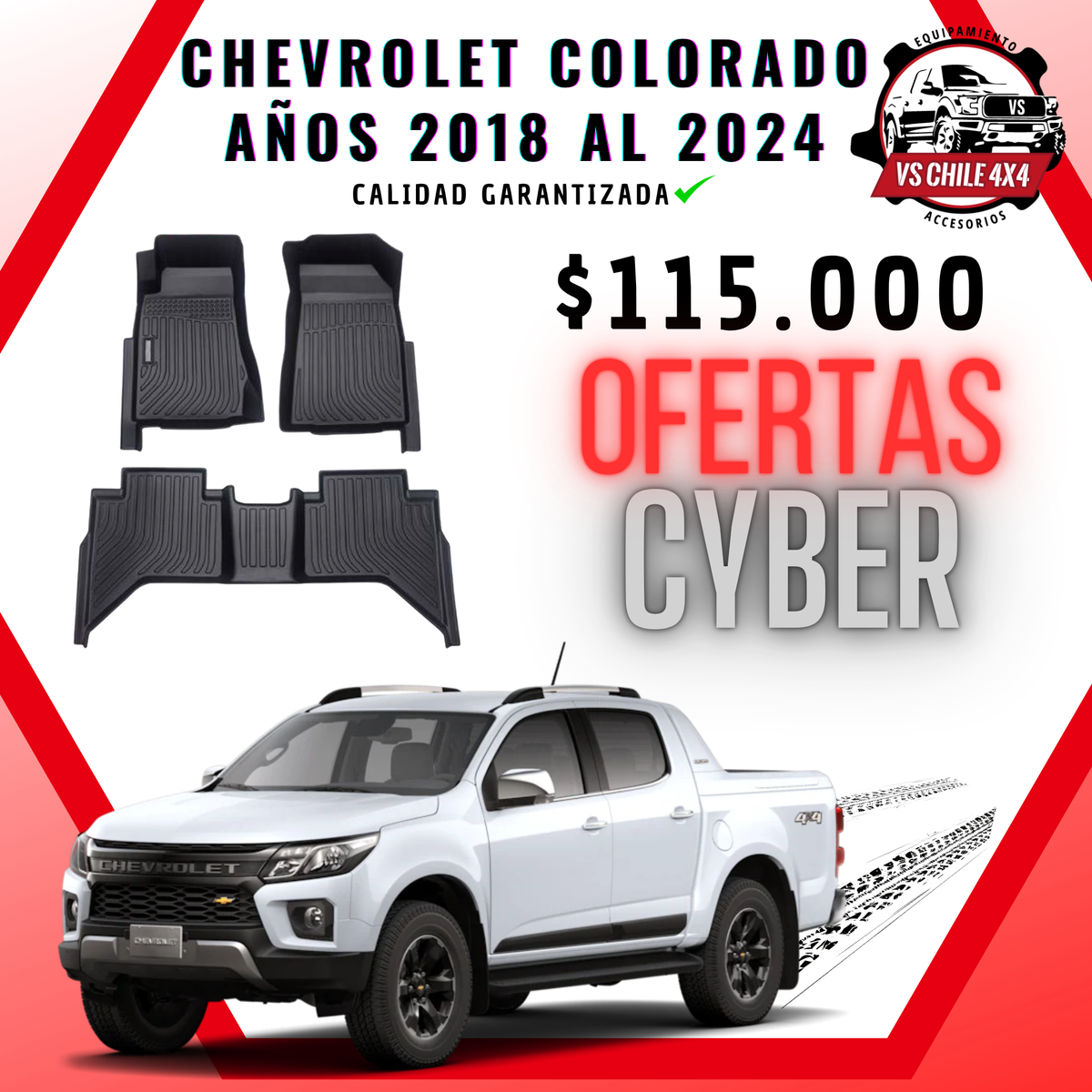 Pisos Calce Perfecto Chevrolet Colorado 2018 al 2024