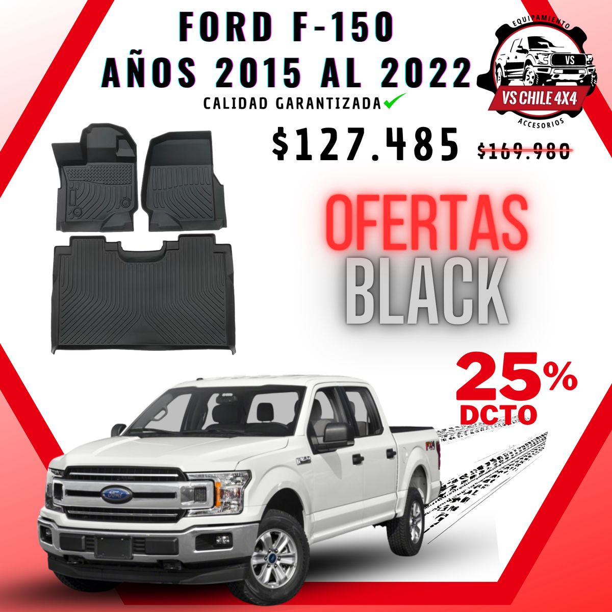 Pisos Calce Perfecto Ford F150 2015 - 2022