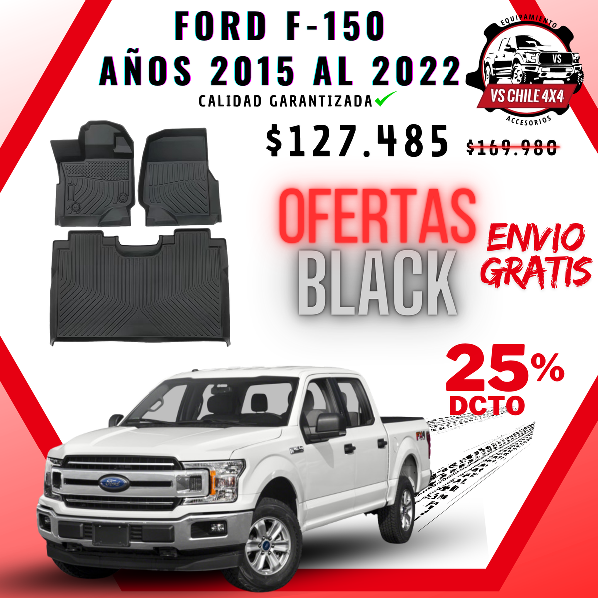 Pisos Calce Perfecto Ford F150 2015 - 2022